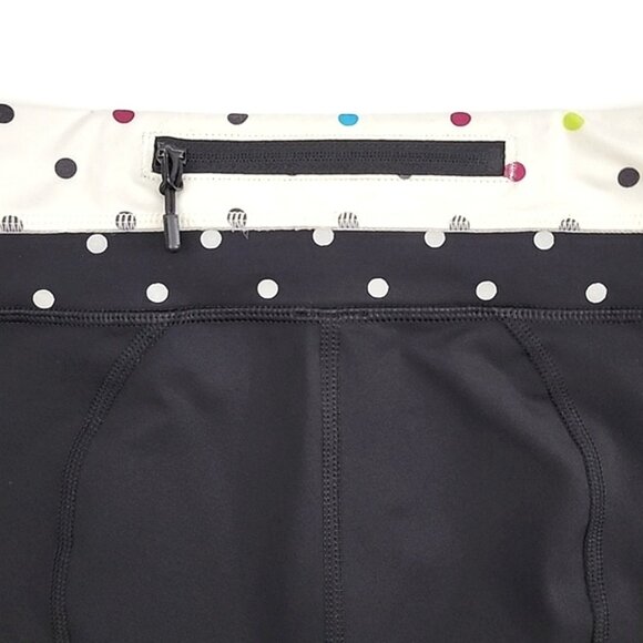 Lululemon Run Inspire Seawheeze 2012 Crop Black White Polka Dots Reflective Sz 4 - Picture 4 of 11